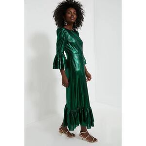Tuckernuck Emerald Crinkle‎ Lurex Lillith Dress, NWT Green XXS